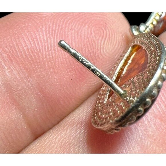 HSN Deb Guyot Designs Earrings Amber And Sterling Silver Dangle Drop - Picture 4 of 7